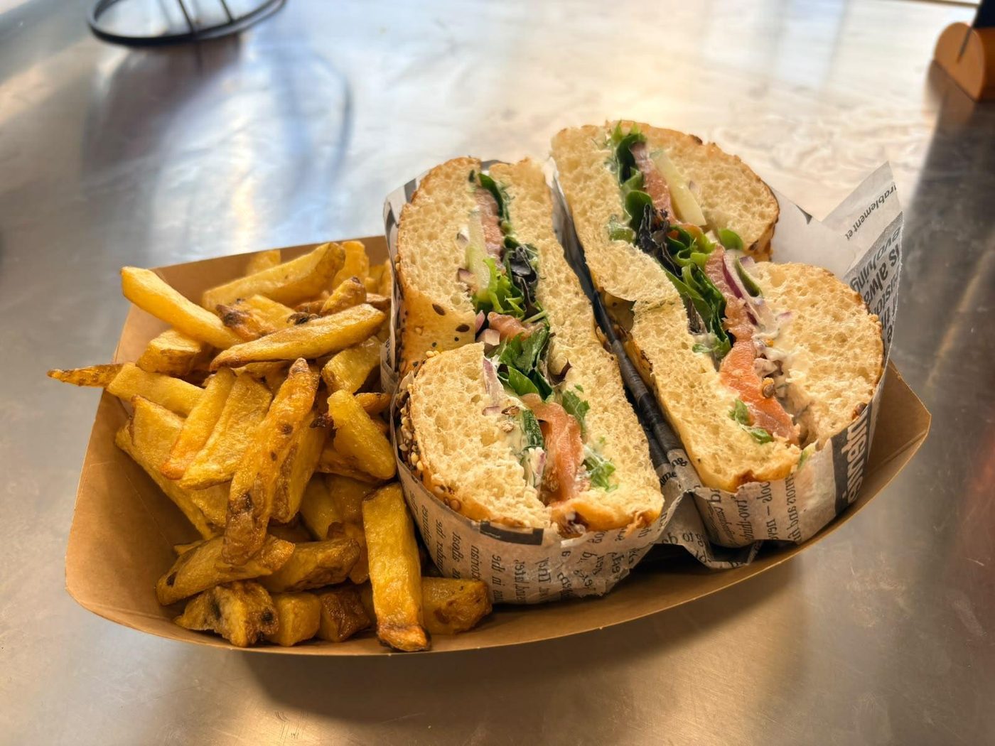 Bagel + frites fraîches